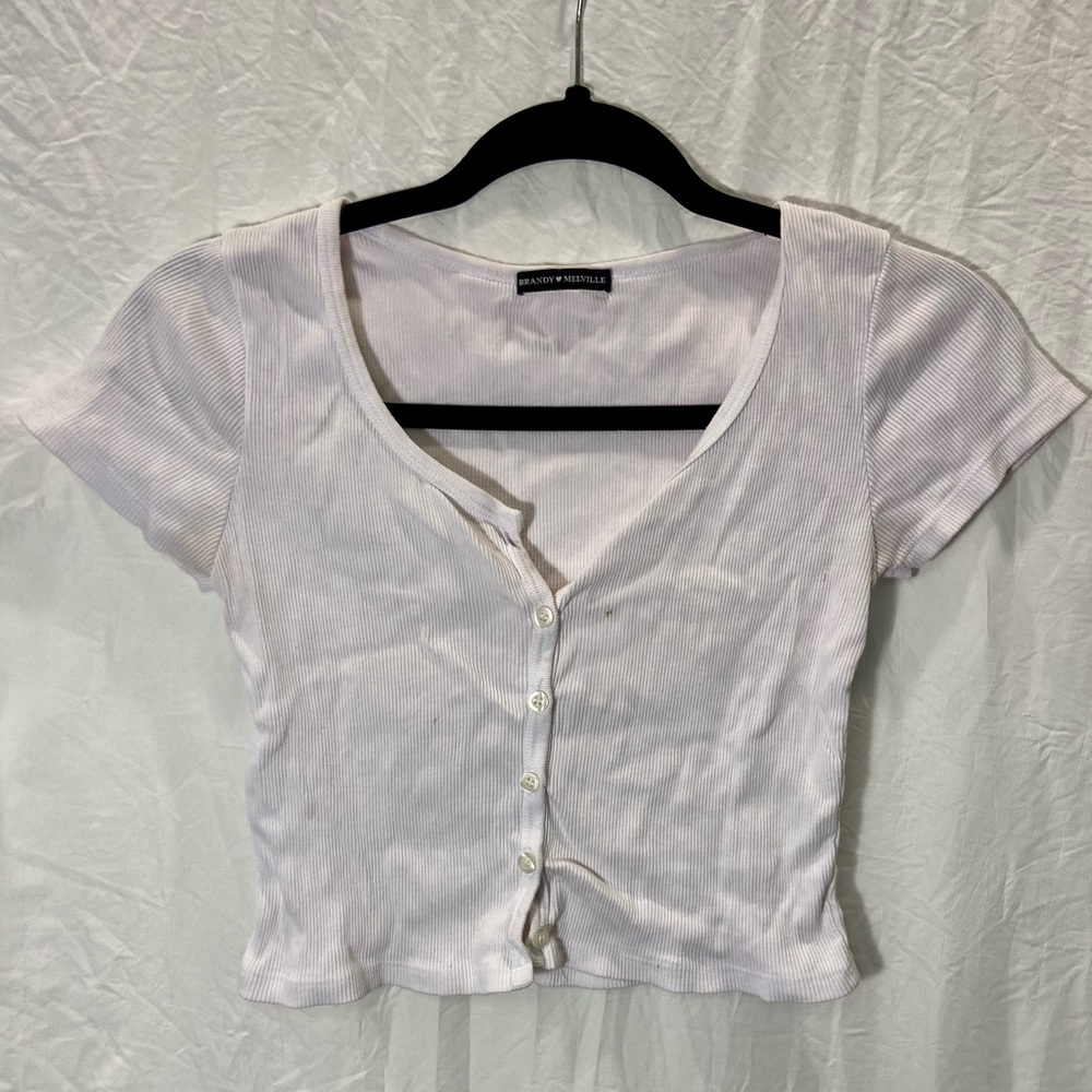White button up brandy Melville top